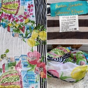 Artica Scarves by Giacomo Scarf - Multicolor Floral and Stripe